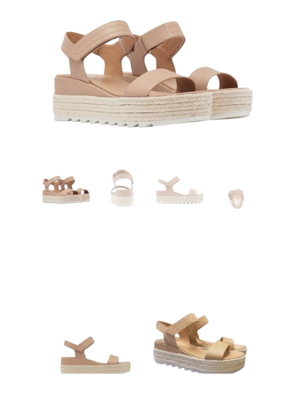 Sorel Cameron Flatform sandals Tan Leather Espadrille size 8 - Picture 12 of 13